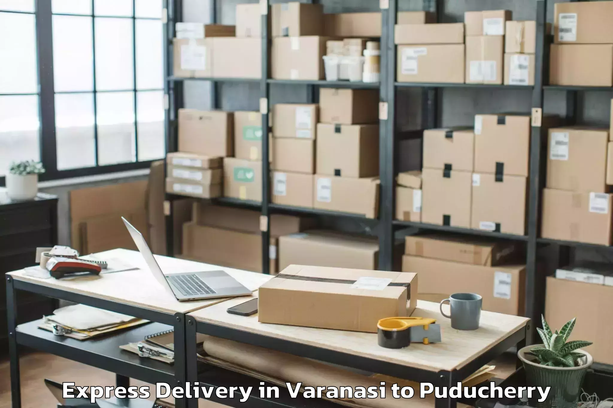 Trusted Varanasi to Pondicherry University Express Delivery